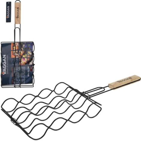 VAGGAN parrilla 4 salchichas 26x31 cm , Parrilla 4 salchichas 26 x 31 cmFabricada en acero de alta calidadEsmaltada en color negro para mayor duraciónApto también para