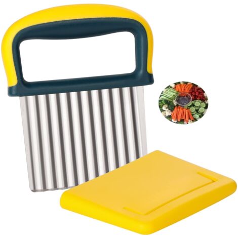 Vague de Fraise, de pomme de terre Coupe, Acier Inoxydable Puce Cutter, Froissé Trancheuse, Vague Cutter, Couteau avec Poignée, Cuisine Outil de Coupe pour les Pommes de terre, les Légumes et les Frui