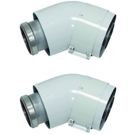 Vaillant Bogen 45 Grad turboTEC Luft-/Abgasführung Alu, 60/100mm, 2 Stück