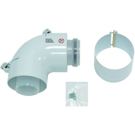 Vaillant coude 87 degrés 60 / 100mm PP 303916 avec ouverture de nettoyage (porte)