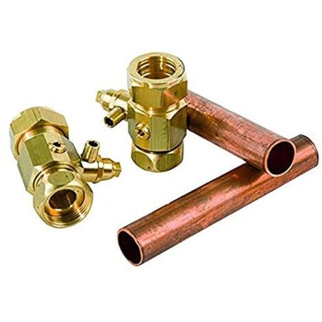 Vaillant Kit 2 saracinesche dritte per allacciamento andata/ritorno riscaldamento per nuova dima a muro (raccordi 3/4") 306201