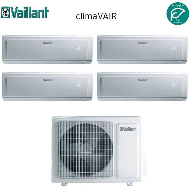 Vaillant Quadri Split rèversible Climatiseur CLIMAVAIR PLUS VAI 8 9+9+9+9 series avec VAF8-080W4NO R-32 9000+9000+9000