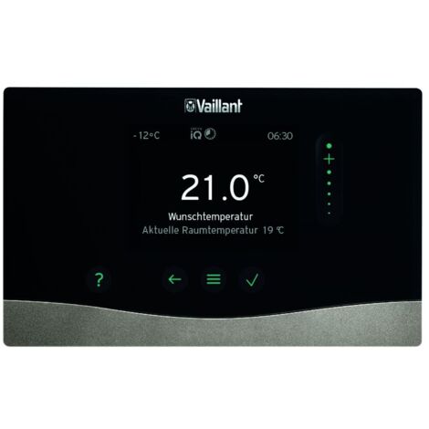 Vaillant VR 92 Fernbediengerät für sensoCOMFORT – kabelgebundene Steuerung für bis zu 9 Heizkreise – mit Display und bidirektionaler Kommunikation