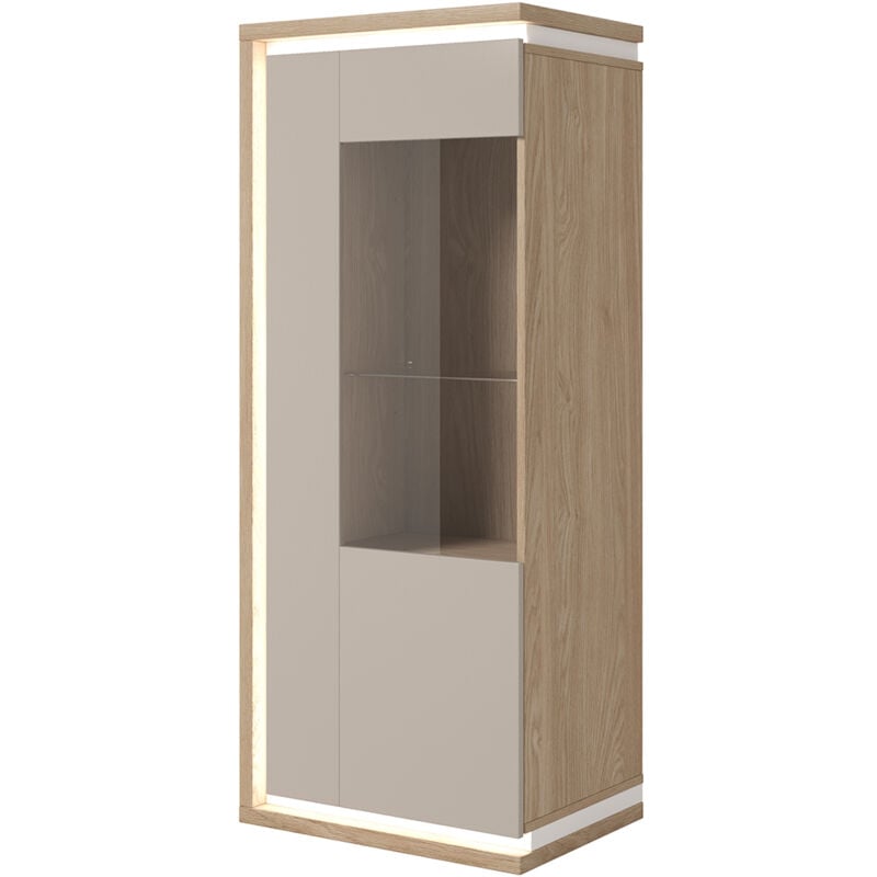 Petits-meubles - Vaisselier 1 porte droite Iria Cachemire et Bois