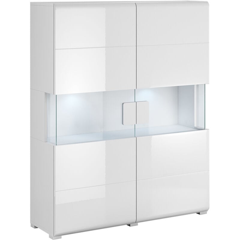 Vaisselier 2 portes avec led Jules Blanc