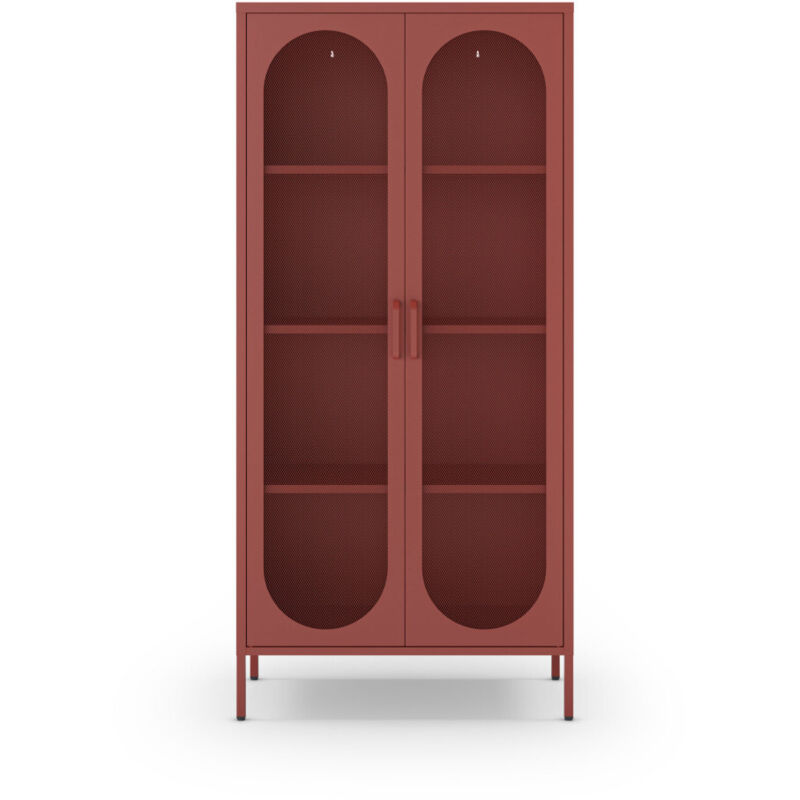 Vaisselier 2 portes en métal H170cm - Terracotta - Zio