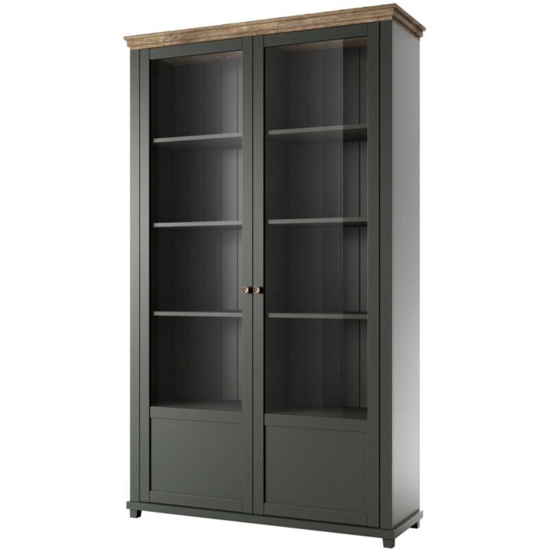 Vaisselier 2 portes Martin Vert et Bois