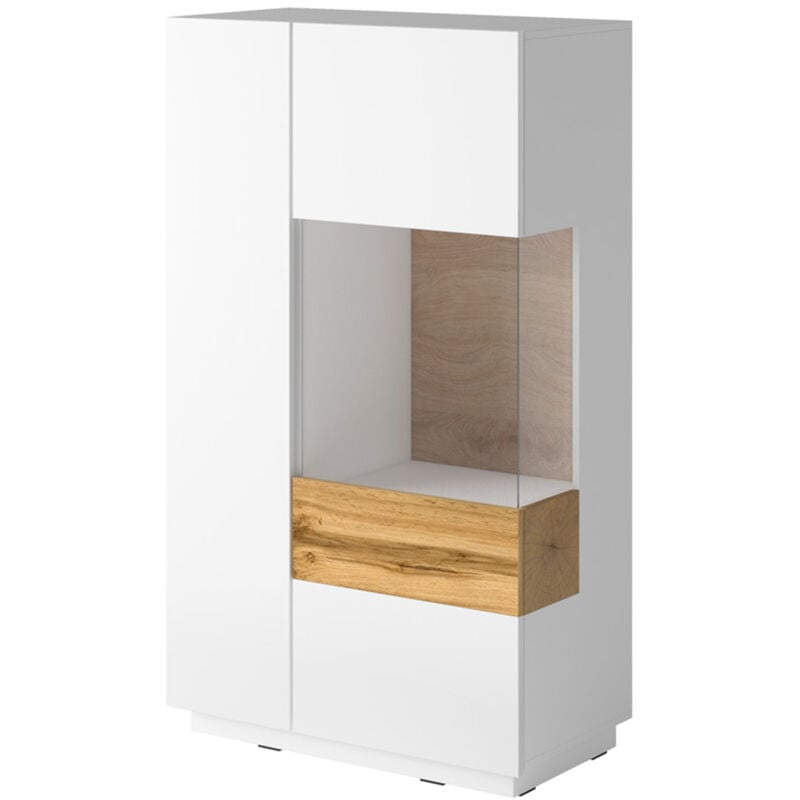 Petits-meubles - Vaisselier 2 portes ouverture droite Andrea Blanc et Bois