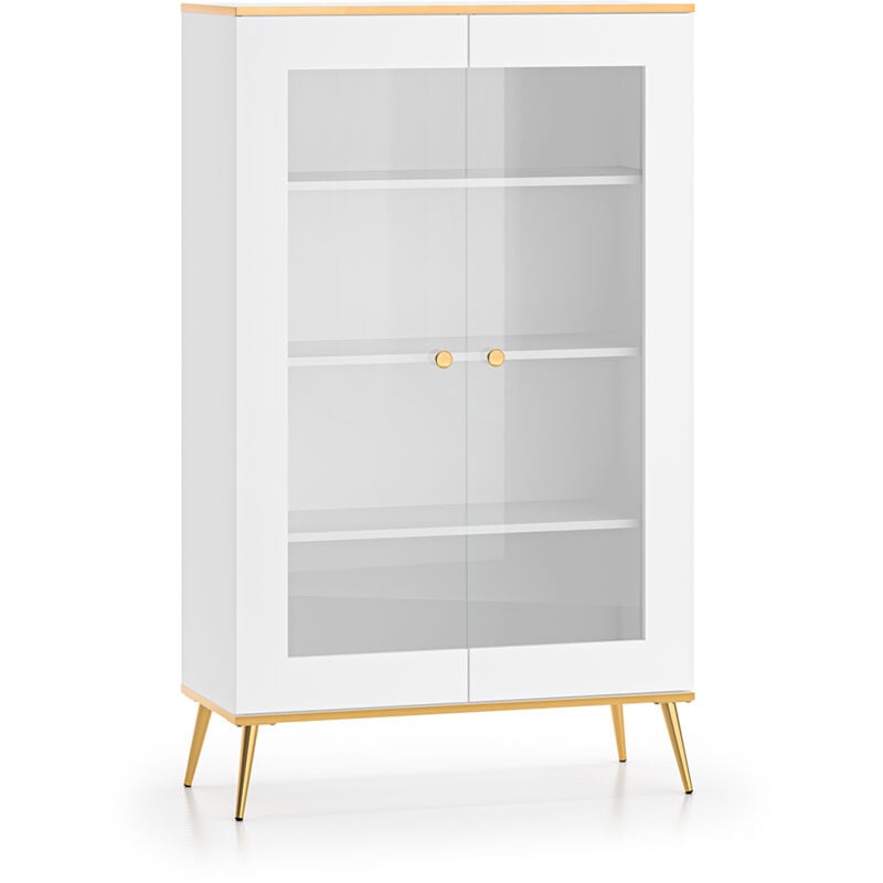 Petits-meubles - Vaisselier 2 portes Zora Blanc et Doré