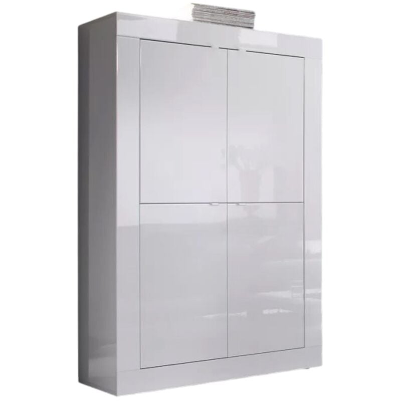 Vaisselier 4 portes CISA – Blanc laqué brillant – Design moderne et fonctionnel