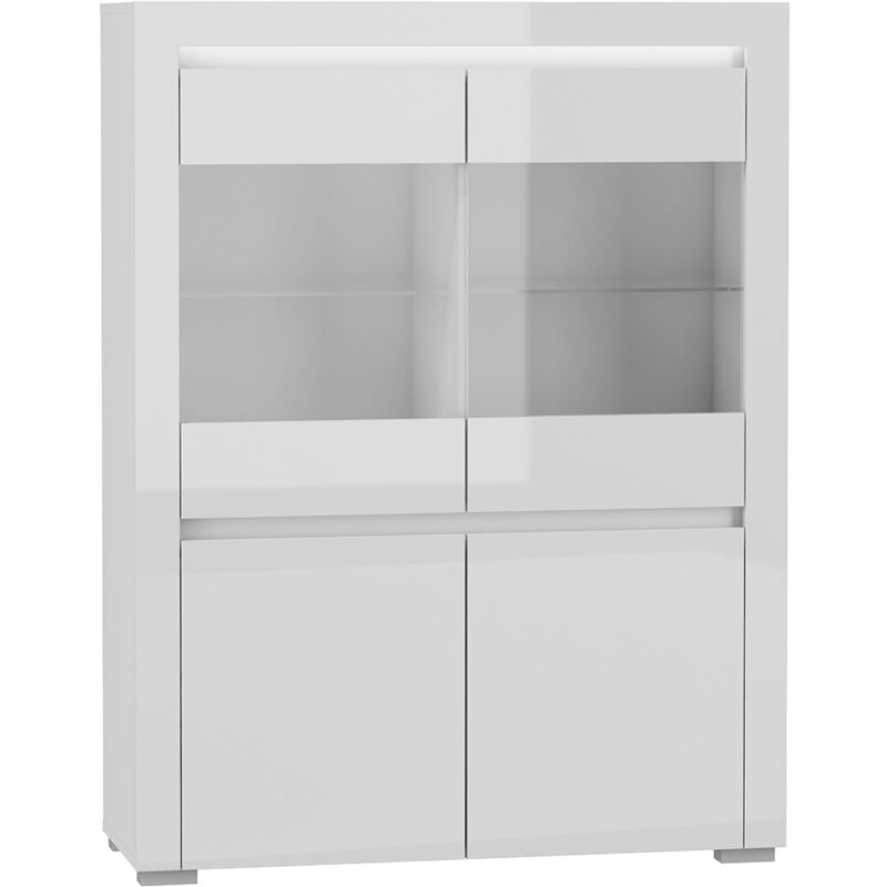 Petits-meubles - Vaisselier 4 portes led inclus Kasla Blanc