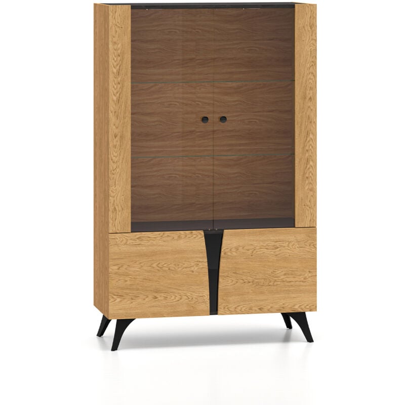 Petits-meubles - Vaisselier 4 portes Soah Bois et Noir