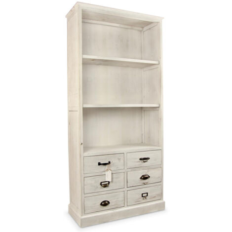 Vaisselier 6 tiroirs - Bois - Blanc - Décoration d'Autrefois