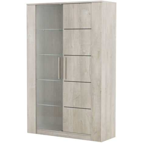 Vaisselier/argentier contemporain chêne/béton clair Bali