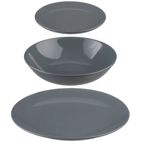 Vaisselle 18 pièces couleur grise