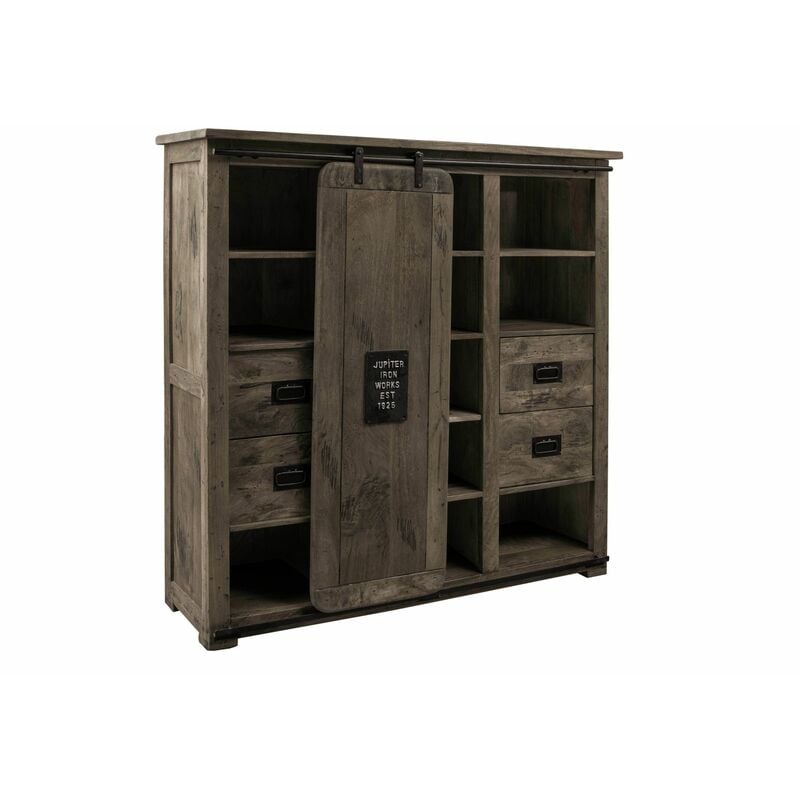 Massivmoebel24 - Buffet 142x45 Manguier laqué Gris railway 262