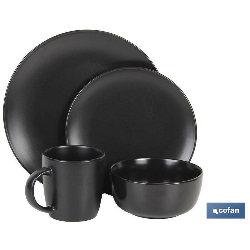 

Vajilla 16 piezas modrachela ceram mate negra
