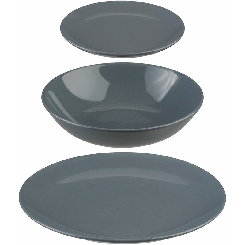 

5FIVE Vajilla 18 piezas color gris