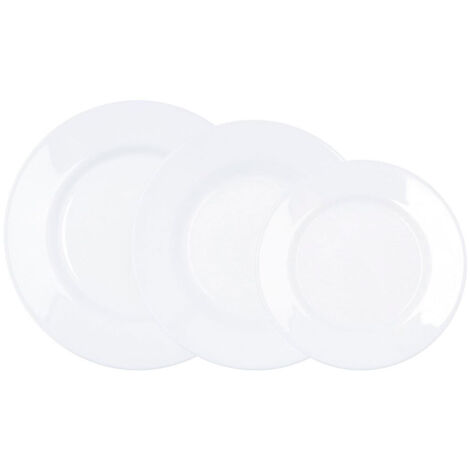 VAJILLA OPAL PLUMI BLANCA 18 PIEZAS