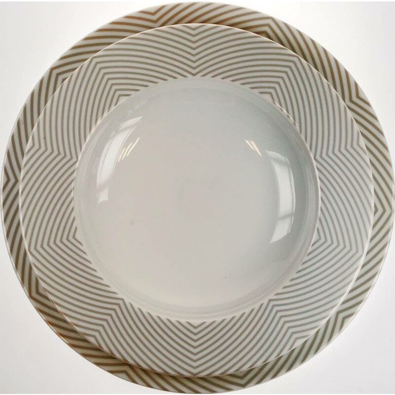 

Vajilla de porcelana con banda piedra