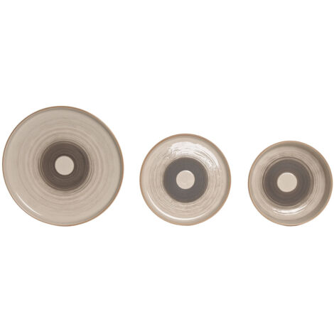 Vajilla Set 18 Gres 27X27X2,8 Relieve Beige