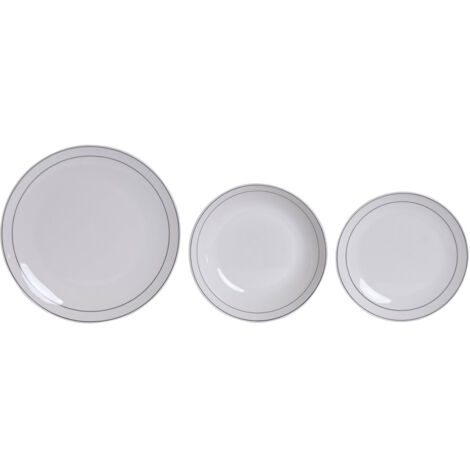 Vajilla Set 18 Porcelana 27X27X2,5 Blanco