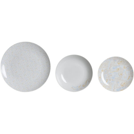 Vajilla Set 18 Porcelana 27X27X3 Rosa PC204274