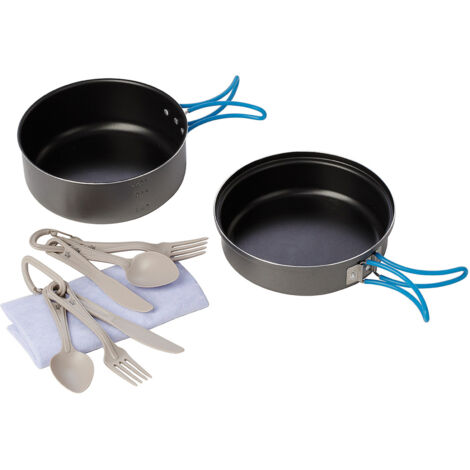 Vajilla turística con cubiertos SET para 2 personas.
