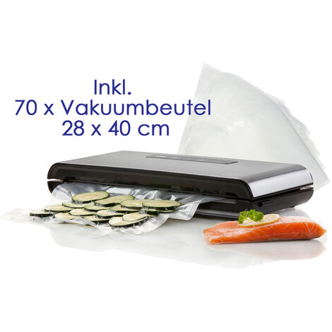 Vakuumierer, Folienschweissgerät - Luftdicht inkl. 70 Vakuumbeutel 28 x 40 cm
