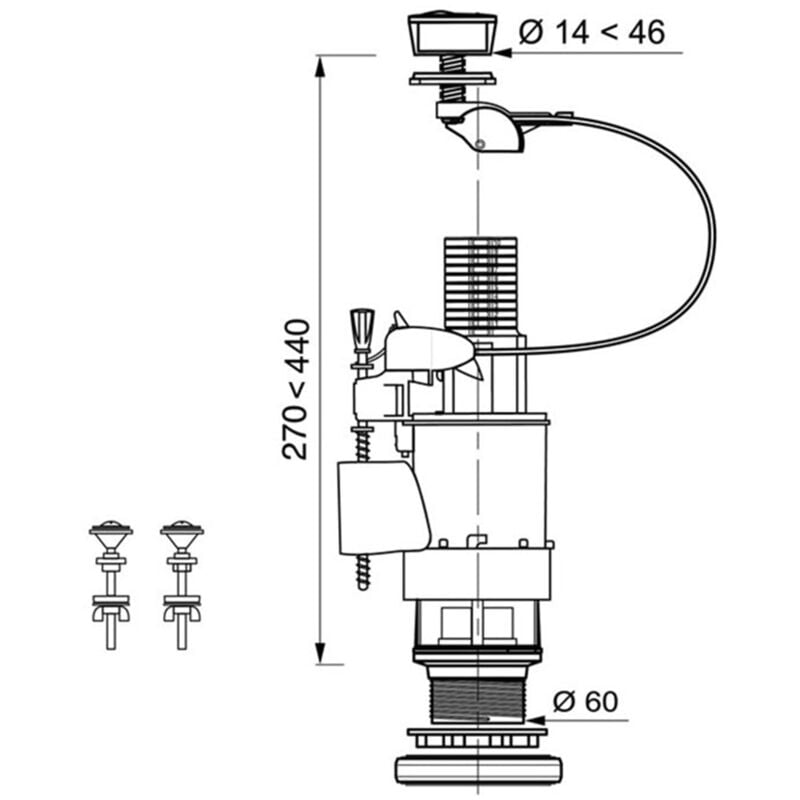 Valadares - 55514001 assimetrica Mecanismo Descarga wc - ref: 55514001