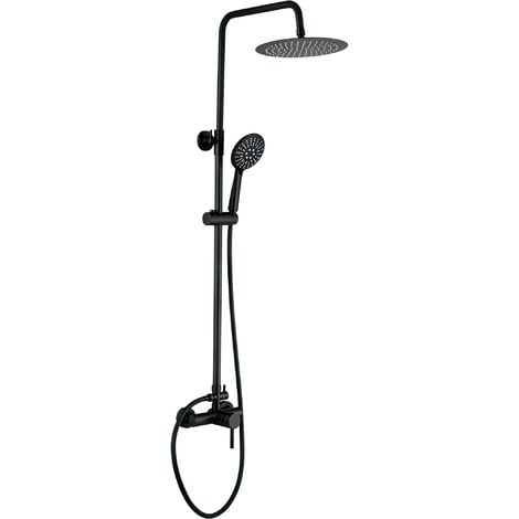 Columna de ducha monomando MORA negro mate