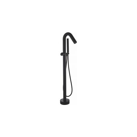 VALAZ Grifo de bañera exenta de pie negro mate con tridente alto serie Turia