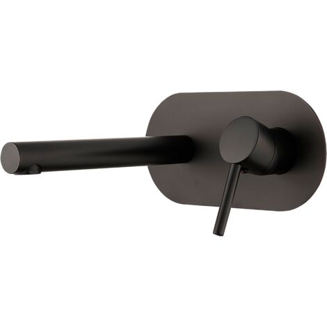 VALAZ Grifo de lavabo empotrado redondo monomando negro mate Serie Duero