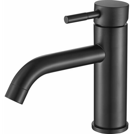 VALAZ Grifo de lavabo monomando redondo negro mate Serie Jabalón