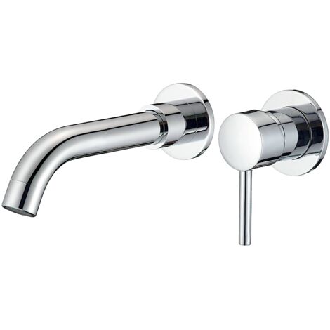VALAZ Grifo lavabo empotrado redondo monomando cromado  caño 15 cm serie Guadiana