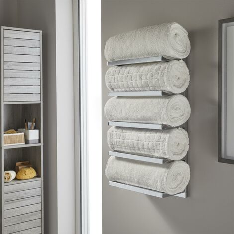 Vale Designs Bathroom Towel Rack Store Chrome Wall Mounted 5 Tier Modern