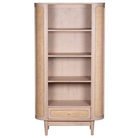 Valencia Bookcase - Cane & Mango Wood - L40 x W90 x H165 cm