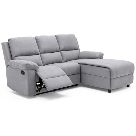 VALENCIA FABRIC CHAISE 3 SEATER HIGH BACK LOUNGE L SHAPED CORNER RECLINER SOFA