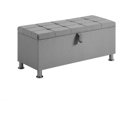main image of "Valencia Storage Ottoman, Light Grey Linen"
