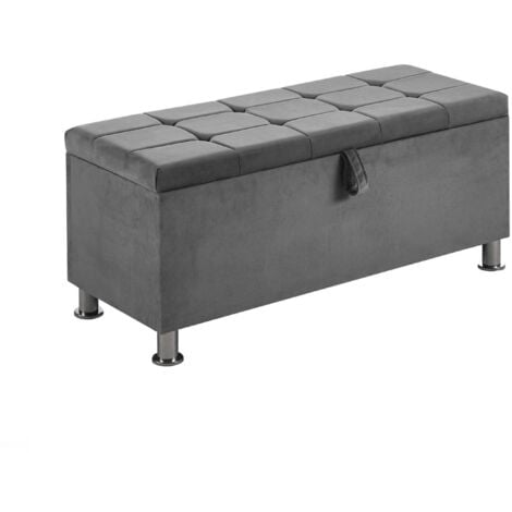 main image of "Valencia Storage Ottoman, Light Grey Velvet"