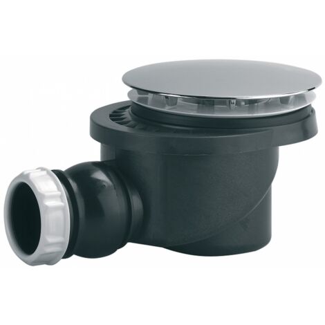 Valentin – Bonde de douche 90mm – Capot rond en métal chromé 120mm – Débit 36 l/mn – Sortie horizontale orientable – Certifiée NF