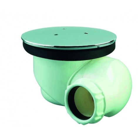 Valentin – Bonde de douche Goulue 90 mm – Capot chromé 120 mm – Sortie orientable 180° – Débit 35 l/mn – Garde d'eau 50 mm