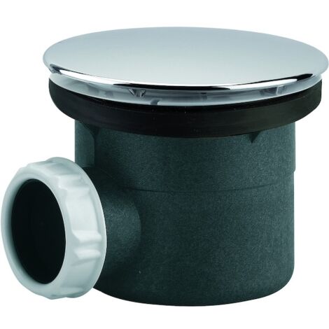 Valentin – Bonde de douche horizontale 90 mm – Capot ABS chromé – Cuvette inox – Débit 27 l/min – Sortie Ø 40 mm à visser