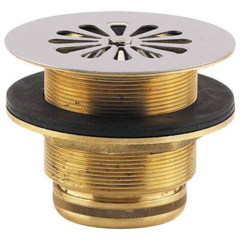 Valentin – Bonde de douche siphoïde 60mm – Sortie verticale à visser 40mm – Grille inox marguerite – Installation facile sans outils
