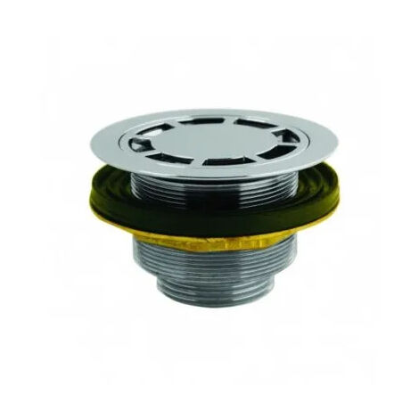 Valentin – Bonde de douche verticale à visser 33x42 mm – Sortie Ø35 mm – Grille inox 64 mm – Hauteur 60 mm – Débit 21 l/mn