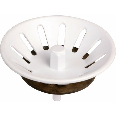 Valentin – Bonde de lavabo 75 mm – PVC blanc durable – Compatible éviers FRANKE – Évacuation efficace des débris – Garantie 10 ans
