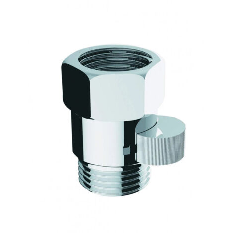 Valentin – Robinet stop douche en laiton chromé – Économie d'eau jusqu'à 50% – Installation facile sur tuyau – Débit réglable pour confort