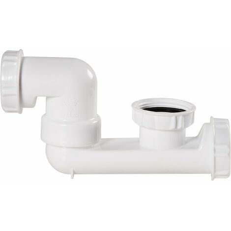 Valentin – Siphon de baignoire PVC blanc – Sortie orientable 360° – Débit 55 l/min – Installation facile anti-odeurs
