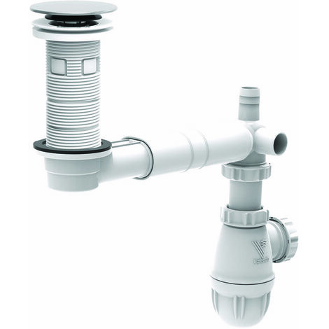 Valentin – Bonde de lavabo avec tubulure extra-plate – Siphon bi-matière réglable – Dimensions 280x370mm – Entraxe 114 à 275mm – Sortie Ø 32mm - 62500000000