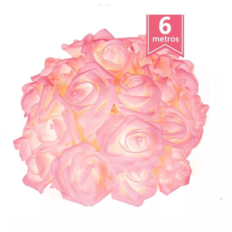 Valentines Day Rose String Lights 20 ft 40 LED USB Operated Rose Flower String Lights for Valentine's Day Decoration Anniversary Wedding Birthday Party Decorations（ Pink）